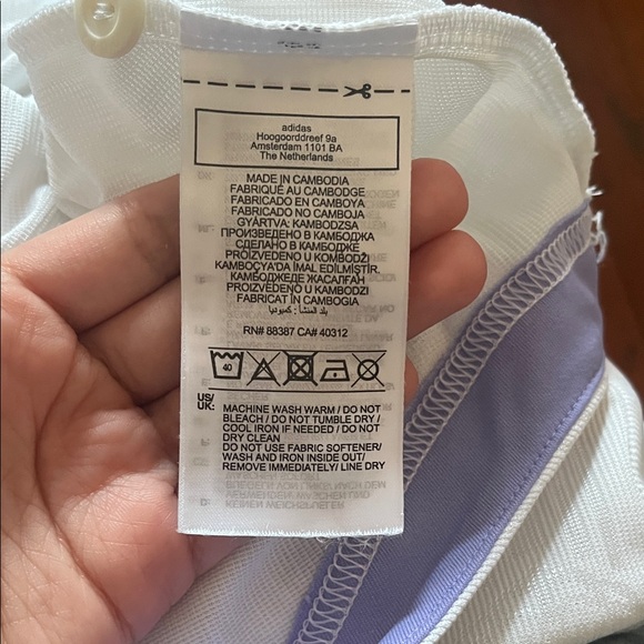 adidas White Real Madrid Home Jersey with Lilac Stripes - Picture 3 of 5